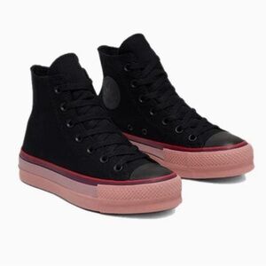 Converse x OPI Collab High Top All Star Converse Platform size 6 US Black Pink